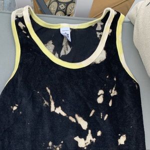 NWT black terry reverse tie dye racerback tank
